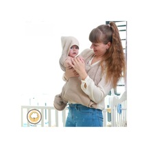 Shineyee Yumuşak Pamuk Bebek Banyo Fanteziği - Sudu Çeken Kapüşonlu Çocuk Mandili, 75x75/90x90 Cm, Hafif Gri