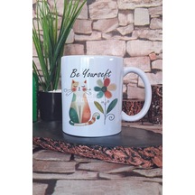 Kedi Komik Desenli Esprili Kedisever Kedi Sahibi Çizimi Hediye Baskılı Kupa Bardak Beyaz