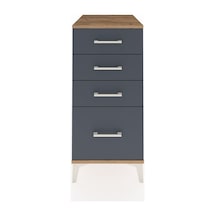 Kronos Komodin 4 Çekmeceli 44x59x96 Çam-antrasit Atlas Çam