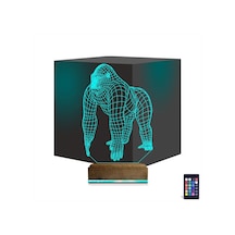 Luvivia Goril Gorilla 3d Lamba - Masa Gece Lambası Şeffaf