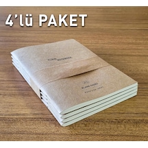 Etika A5 Kraft Kapak Tel Dikişli Defter Seti, 4'lü Paket, 48 Yaprak 96 Sayfa , Hafif Kağıt 124-Pembe