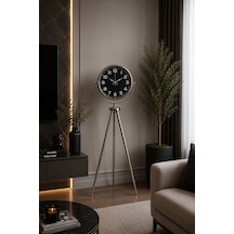 Büro Ev Ofis Dekoru İçin 150x45cm Krom Metal Majesty Tripod Ayaklı Saat Diğer