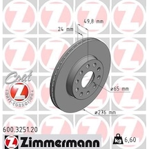 2 Adet- Zımmermann Ön Fren Aynası Golf 7 12 Leon 13 A3 13 Octavıa 12 276x24x5dlxhvlı 0986479c47 600.3251.20 5q0615301a 5q0615301e