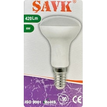 4 Adet Şavk 6w 37w Beyaz Işık 6500k E14 Duylu İnce Duy Led R50 Ampul