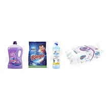 Bingo Yüzey Tem. Fresh 2.5 Lt + Tüm Renkler Deterjan 6 Kg+ Oksijen 750 Ml + Yüzey Tem.havlusu 96'lı 4'lü Set Diğer