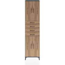 Hyperion Dolap 4 Raflı 4 Çekmeceli 4 Kapaklı 60x44x243 Antras... Antrasit
