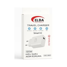 Elba ELB12 Elb- USB120 120W 3.4A Hızlı Şarj Akım Koruma Isıya Dayanıklı Adaptör