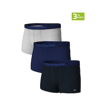 Blackspade Erkek Boxer 3lü Paket Modern Basics 9473 - Gri Lacivert Siyah Lacivert Bel Lastiği