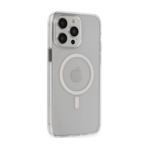 Newface Apple Uyumlu iPhone 15 Pro Max Kılıf Tron Şeffaf Magsafe Kapak - Şeffaf Şeffaf