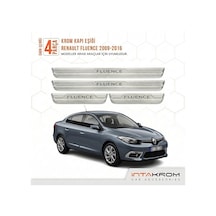 Renault Fluence 2009-2016 Uyumlu Satine Krom Kapı Koruma Eşiği 4