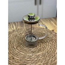 Hometarz French Press Cam Çay Kahve Bitki Demliği 600 ML Gümüş