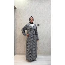 Gd Goldoremi 7 Kadın Viskon Pamuklu Bağlamalı Namaz Elbisesi Lacivert