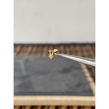 Yüksek Kalite G23 Kalp Noktalı Altın Titanyum 6 X 1.2 MM Labret Piercing Altın