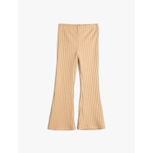 Koton İspanyol Paça Pantolon Ribanalı Beli Lastikli Deve Tüyü 4wkg40112ak Taba