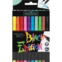 Faber-castell Keçeli Kalem Black Edition Fırça Uç 10 Lu