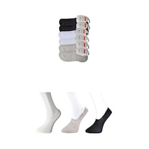 Siyah Gri Ve Beyaz Erkek Babet Çorap 6 Çift Antra Melanj
