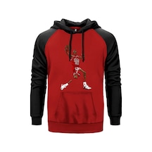 Aır Jordn Grafiti Kırmızı Renk Reglan Kol Sweatshirt Kırmızı