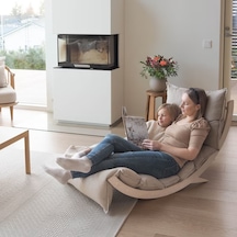 Sallanan Şezlong Sallanan Yer Yatağı Ahşap Minderli Çocuk Yatağı