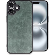 Newface Apple İphone 16 Plus Kılıf Aras Deri Kapak - Koyu Yeşil
