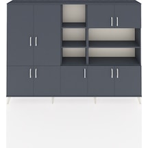 Arges Dolap 14 Raflı 9 Kapaklı 220x30x163 Antrasit-antrasit Antrasit-antrasit