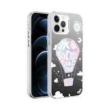 Apple Uyumlu iPhone 12 Pro Desenli Klfs Silver Sert Kılıf-balon Balon