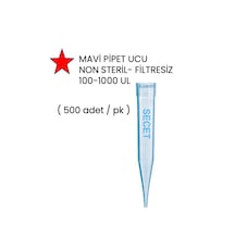 Pipet Ucu, Mavi Pipet Ucu Non Steril- Filtresiz 100-1000 Ul 500ad