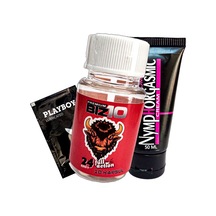 Bizon 10lu Kapsül + Nymphorgasmic Cream + Playboy Lub