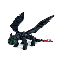 Dişsiz Toothless Ejderhanı Nasıl Eğitirsin Hareketli Figürü - 20 Cm 1 Adet Siyah Hayatvesanat
