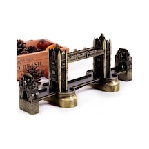 Vintage Metal İngiltere London Tower Bridge Biblo Antik Bronz 20 Cm
