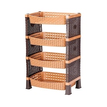 Violet Rattan Eko Sebzelik 4 Katlı Sebzelik Kahverengi