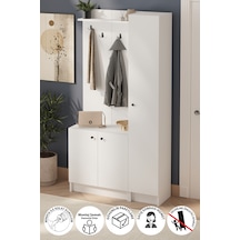 3 Kapaklı Portmanto Elbise Askılığı 7 Bölmeli Vestiyer Ayakkabılık Güneş Buketi Beyaz Beyaz 3 Kapaklı Portmanto Elbise Askılığı 7 Bölmeli Vestiyer Ayakkabılık Güneş Buketi Beyaz Beyaz