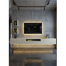 Resital Duvara Monte Ledli 270 Cm Tv Ünitesi Duvar Raflı - Ll6028 Traverten