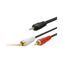 Büro Ev Ofis Ses Müzik Sistemi İçin Siyah 150cm 3.5mm To 2 Rca Kablo