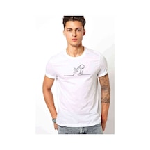 La Linea Trt Cizgi Adam Kadın Baskılı Beyaz Erkek Tshirt