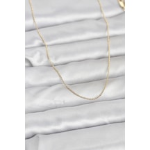 Cm 14k Gold Renk İnce Top Zincirli 60 Cm Kadın Kolye Altın - Beyaz