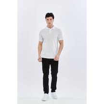 Süvari Slim Beyaz Erkek Polo Yaka T-shirt Ts1014000474