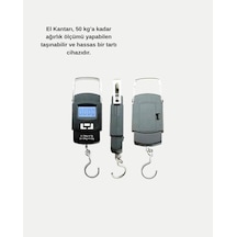 Zengemtx Dijital El Kantarı 50 Kg Taşıma Kapasiteli, Taşınabilir Hassas Tartı Çok Renkli