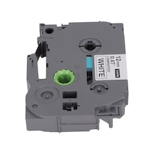 Yunboo 12mm Su Geçirmez Etiket Bantı 8m - Brother Pt-e100/d210/d450 Uyumlu - Beyaz Üstü Siyah Yazı - Dayanıklı Yapı - Pe Poşetli 1 Adet 1