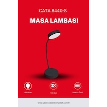 Cata Ct-8440 Berlin Dokunmatik Şarjlı Masa Lambası Dimlenebilir Işık Siyah Renk