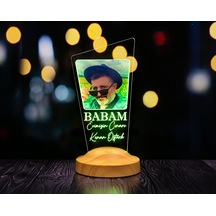 Babaya Hediye, Resimli , Babalar Günü Hediyesi, Babama Hediye,fotoğraflı Renkli 3d Led Lamba