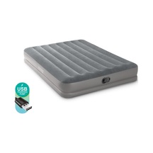 Intex Usb Pompalı 30 Cm Queen Prestij Orta Yükseklikte Şişme Yatak 203x152x30cm Gri