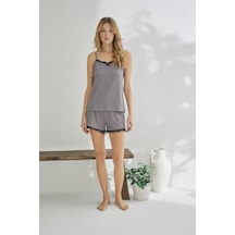 Estiva Kadın Ip Askılı Şortlu Likra Viskon Yazlık Pijama Takımı 001
