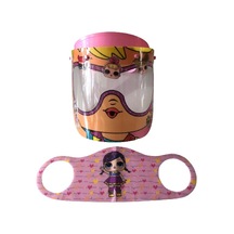Gürbey Lol Bebek Baskılı Çocuk Siperlik + Prenses Desenli Çocuk Maske