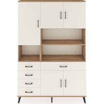 Arges Dolap 9 Raflı 5 Çekmeceli 5 Kapaklı 132x30x195 Çam-ayta... Çam