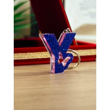 Harfli Anahtarlık Kişiye Özel Yapım Kelebek Desenli Anahtarlık El Yapımı Epoksi Hediyelik Ürün Harf Anahtarlık Bordo