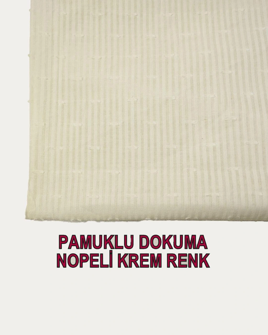 Nopeli İnce Pamuklu Dokuma Krem Renkteen: 160 Cm-2712 Renkli