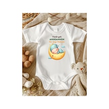 Lupi Anneanne Tasaımlı Bebek Zıbın % 100 Pamuk Unisex 146 ekru