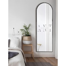 Dekoratif Ayna Oval Boy Ayna Duvar Aynası 180x60 Cm 180 X 60 Siyah Antno25s Siyah