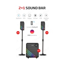 Hp-tv02 2+1 Soundbar Ev Sinema Sistemi Stereo Hd Ses Rgb Kablolu 80 Watt Amfi 15wx2 Soundbar-130215