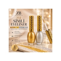 2'li Simli Eyeliner Sarı Beyaz Gold & Silver Beyaz - 292177545 Diğer